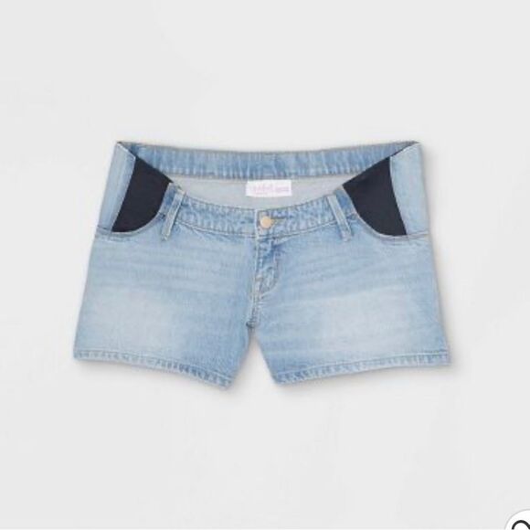 Under Belly Midi Maternity Jean Shorts Isabel Maternity Ingrid & Isabel Sz 8 NWT - Picture 1 of 8